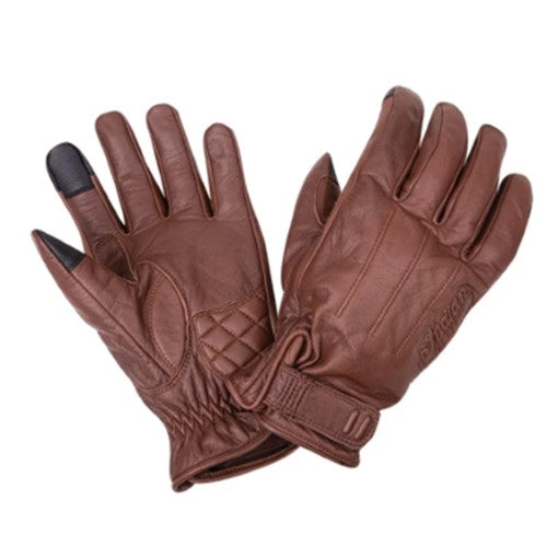 Indian Motorcycle Men's Leather Getaway Riding Gloves, Brown | 2860624 - Bair's Powersports