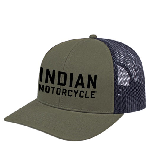 Bair’s Indian Motorcycle Hat, Green/Black