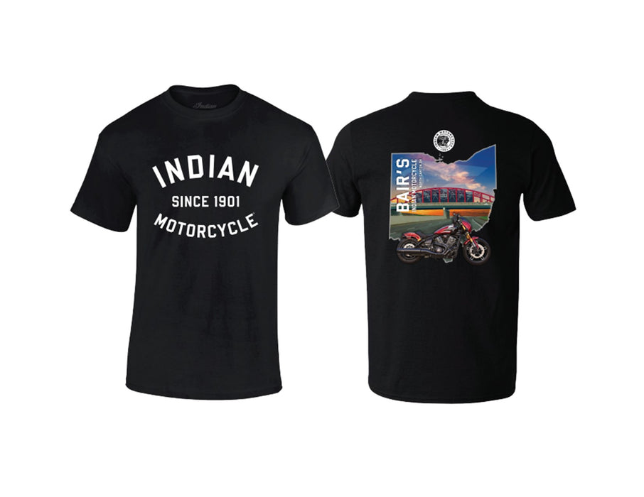 Bair’s Indian Motorcycle Ohio T-Shirt, Black