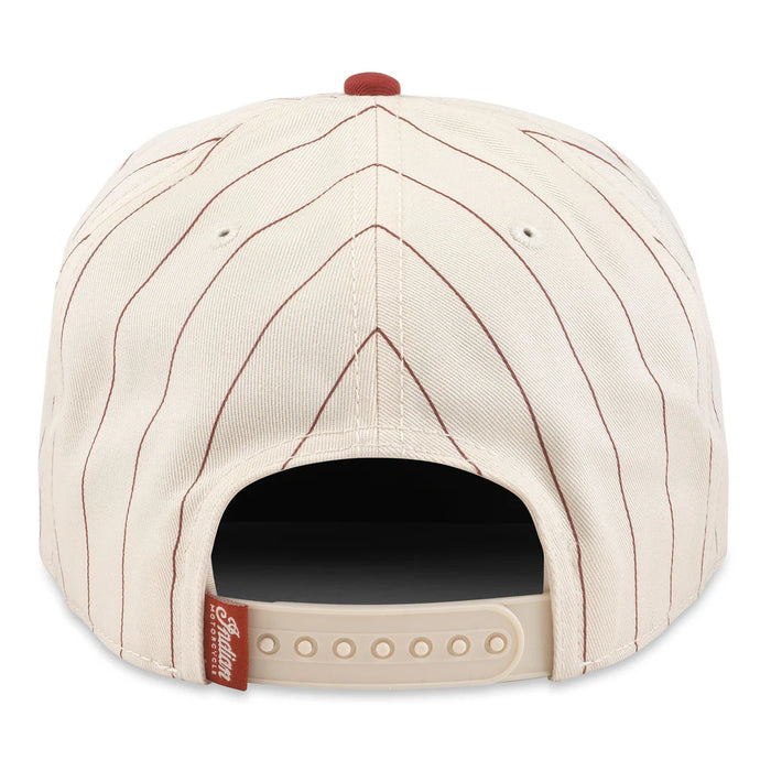 Indian Motorcycle Roscoe Pinstripe Hat, Ivory/Dark Red | American Needle Inc