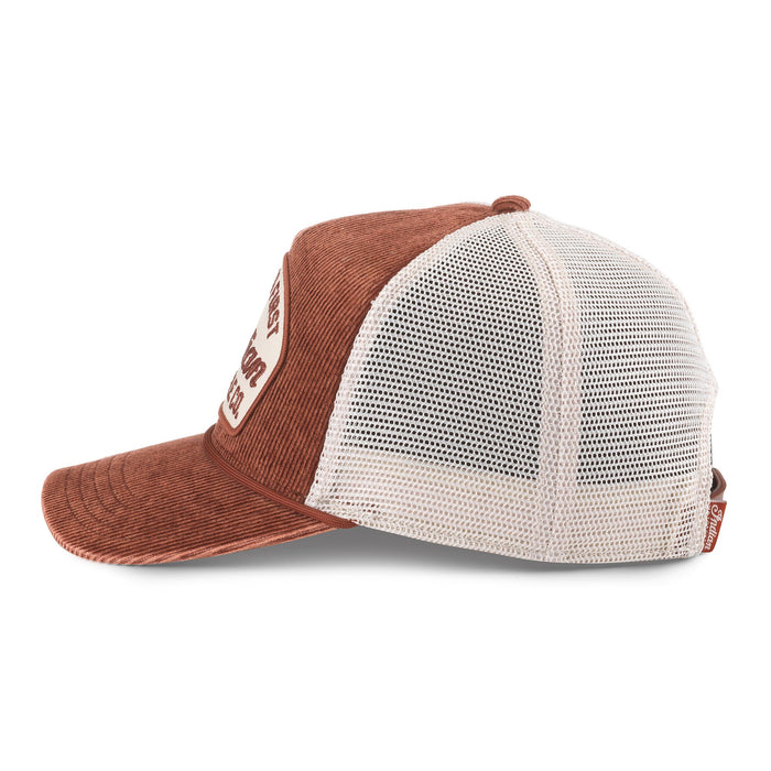 Indian Motorcycle Corduroy Roscoe Mesh Hat, Ivory/Dark Red | American Needle Inc