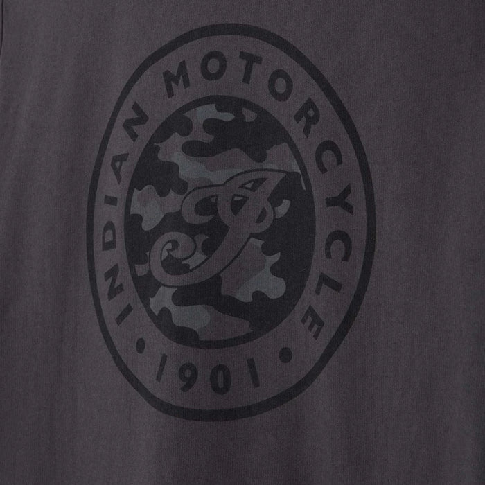 Indian Motorcycle Men's Camo Circle I Script Tee, Gray | 2833402