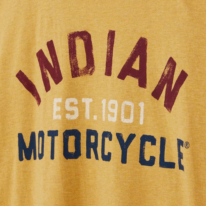 Indian Motorcycle Men's Watercolor Ringer Tee, Yellow | 2833403