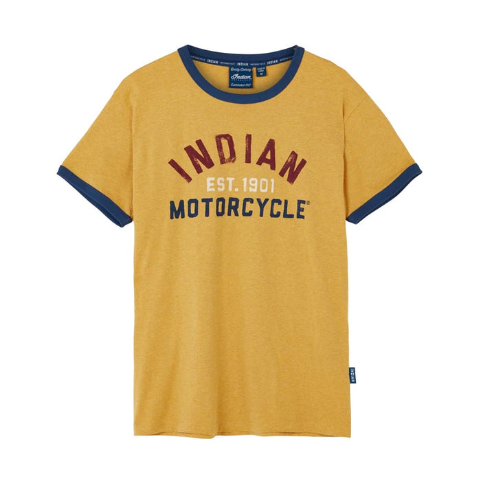 Indian Motorcycle Men's Watercolor Ringer Tee, Yellow | 2833403