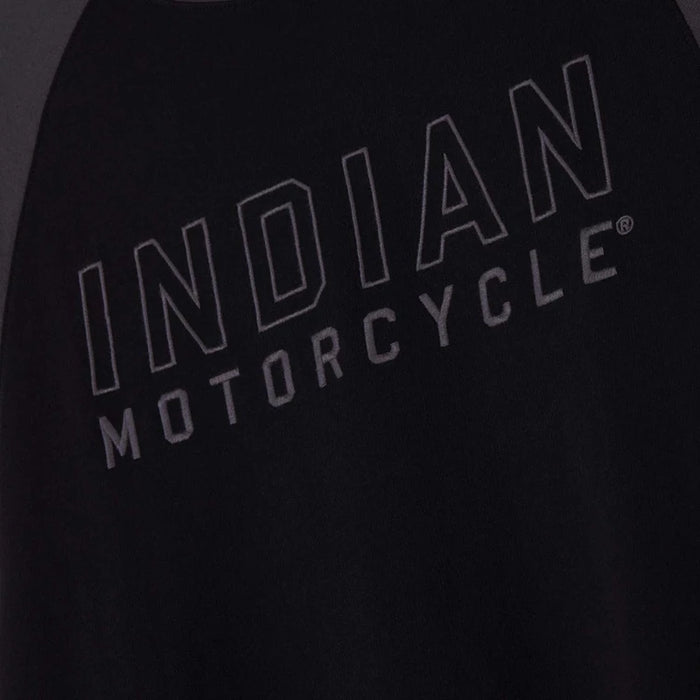 Indian Motorcycle Men's Outline Embroidery Raglan Tee, Black | 2833408