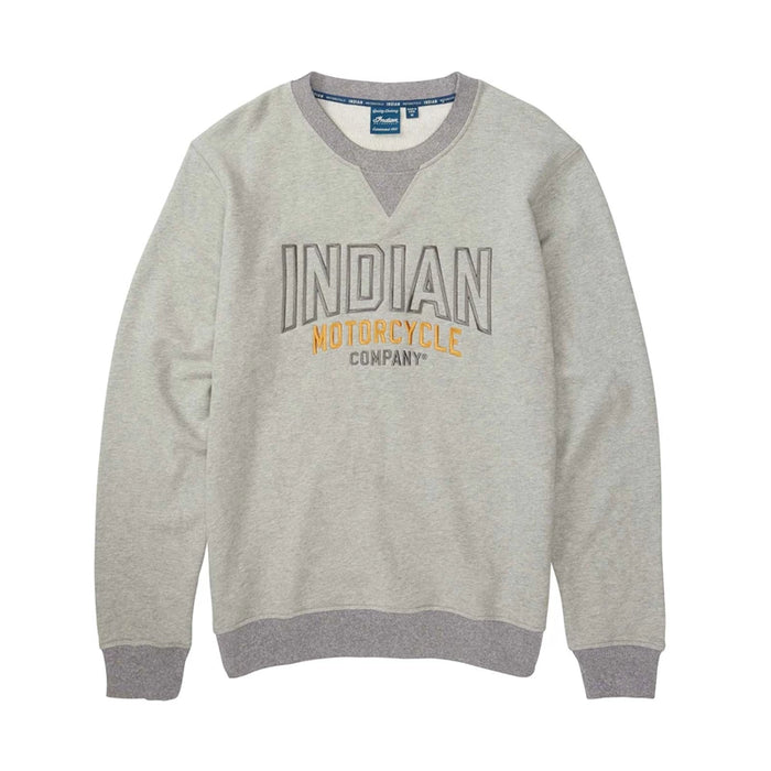 Indian Motorcycle Men's Embroidered Ringer Sweatshirt, Gray | 2833413