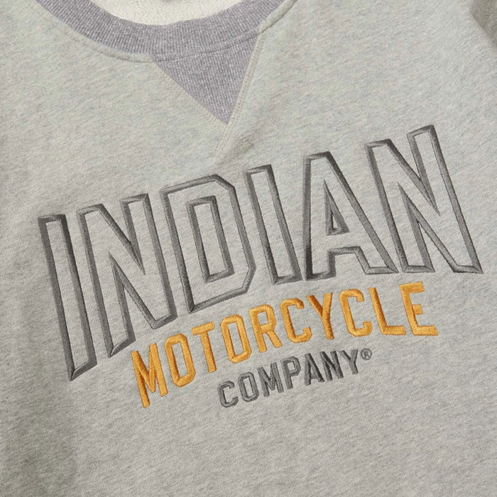 Indian Motorcycle Men's Embroidered Ringer Sweatshirt, Gray | 2833413