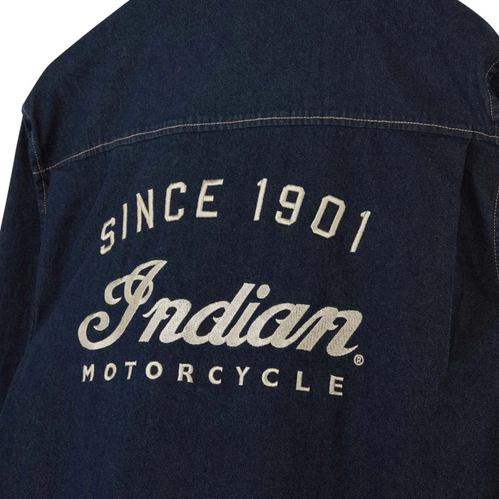 Indian Motorcycle Men's Heritage Denim Shirt, Navy | 2833414