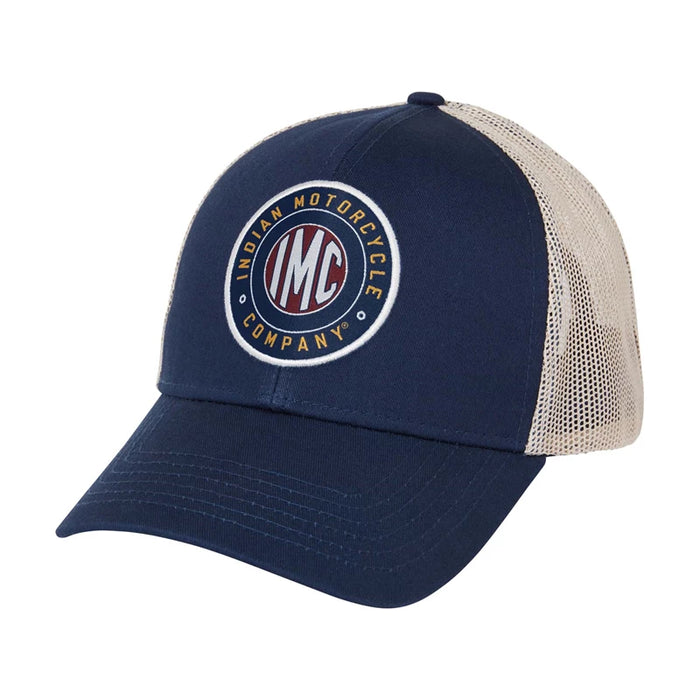 Indian Motorcycle Colored IMC Logo Trucker Cap, Blue | 2833442