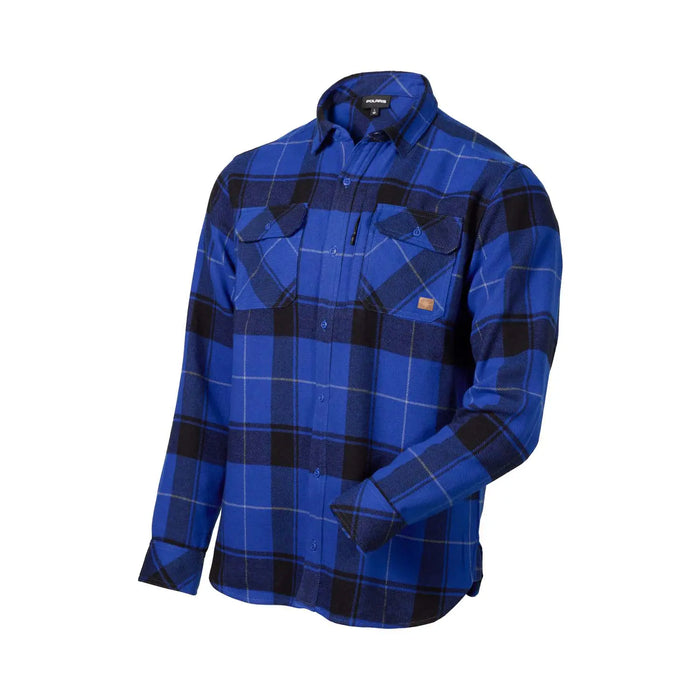 Polaris Men's Heavyweight Flannel Shirt, Black/Blue | 2847073