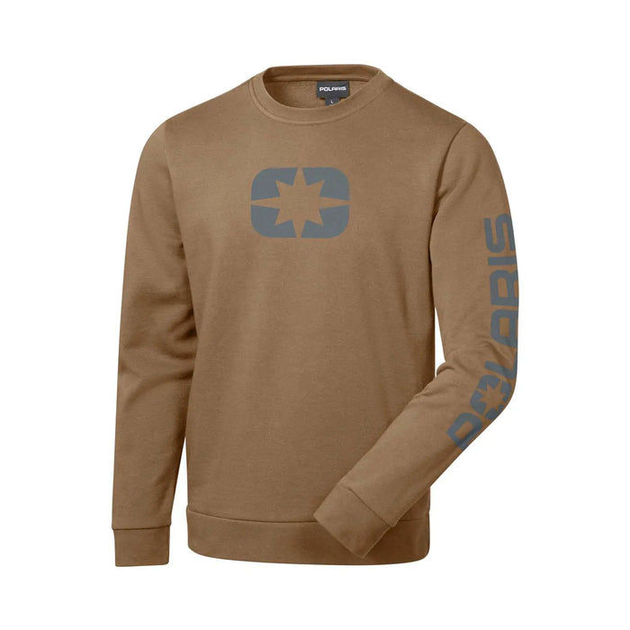 Polaris Men's Shadow Logo Crew Sweatshirt, Tan | 2847079