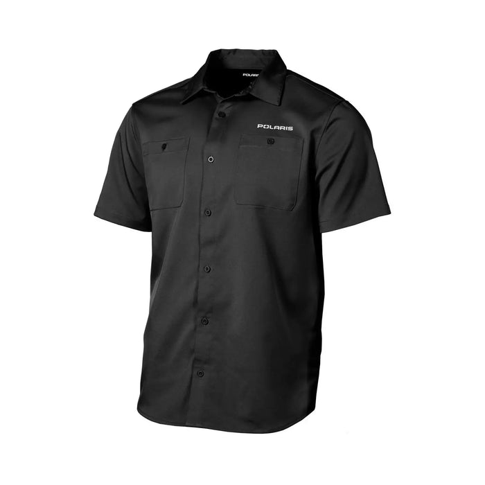 Polaris Men's Button Up Shop Shirt, Black | 2847108
