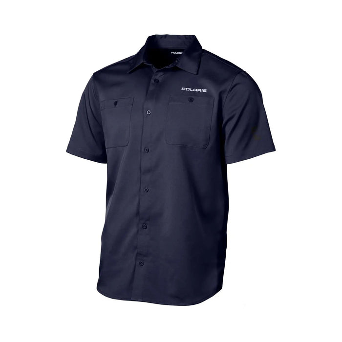 Polaris Men's Button Up Shop Shirt, Navy | 2847109