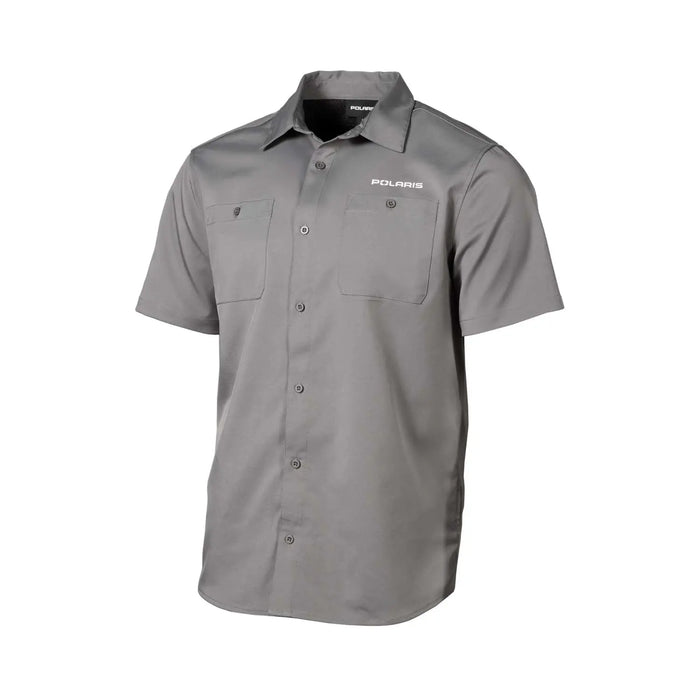 Polaris Men's Button Up Shop Shirt, Gray | 2847110