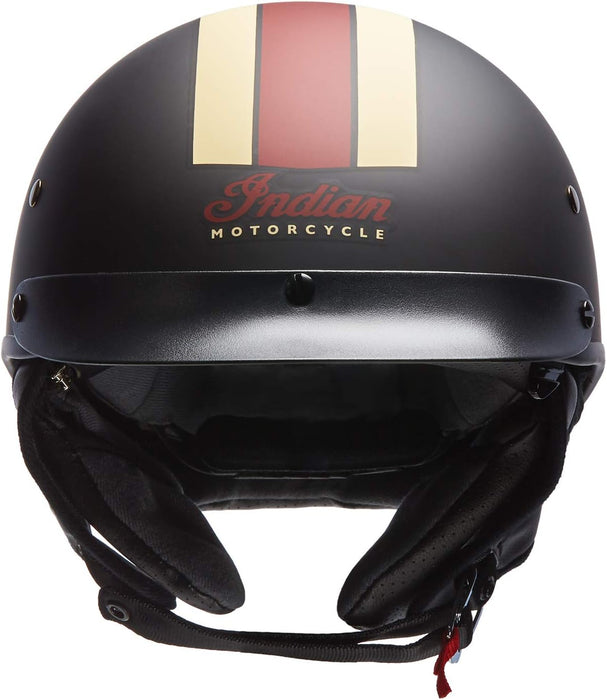 Indian Motorcycle Half Helmet with Retro Racing Stripe, Black | 2863696