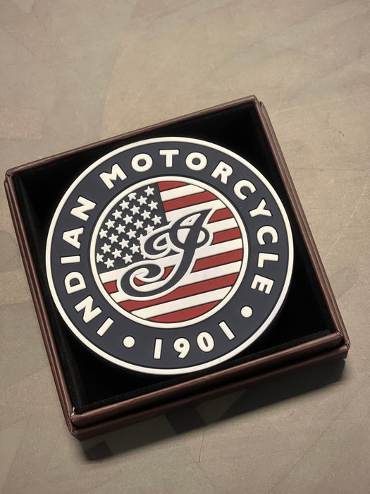 Indian Motorcycle USA Flag Logo Coasters, Set of 6 | 2864661