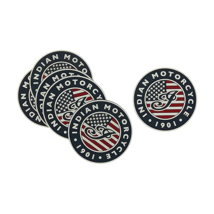 Indian Motorcycle USA Flag Logo Coasters, Set of 6 | 2864661