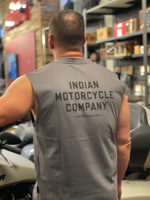Indian Motorcycle Men's EST Block Logo Tank, Gray | 2864770