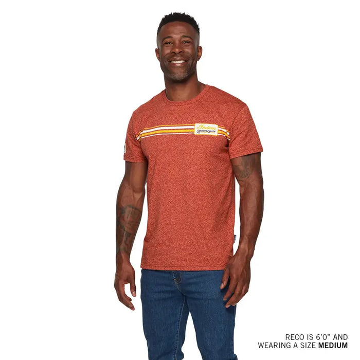 Indian Motorcycle Men's Stripe Patch Print Tee, Red | 2864773