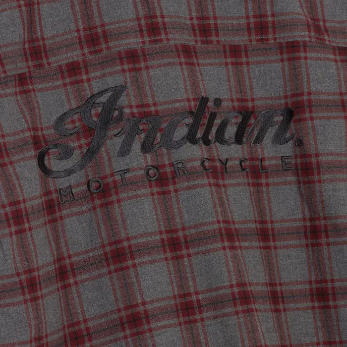 Indian Motorcycle Men's Phoenix Plaid Shirt, Gray | 2864781