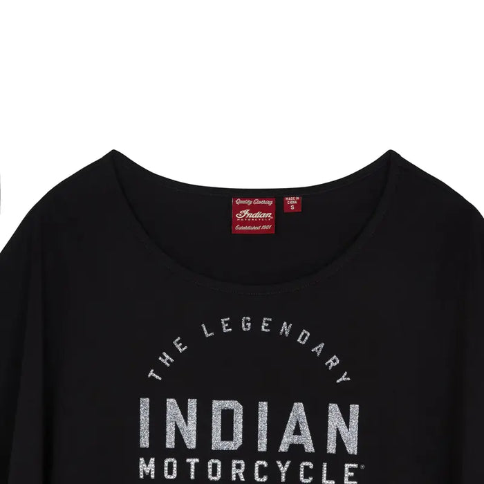 Indian Motorcycle Women's Block Logo Banded Tee, Black | 2864786