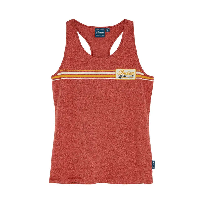 Indian Motorcycle Women's Stripe Patch Print Tank, Red | 2864791