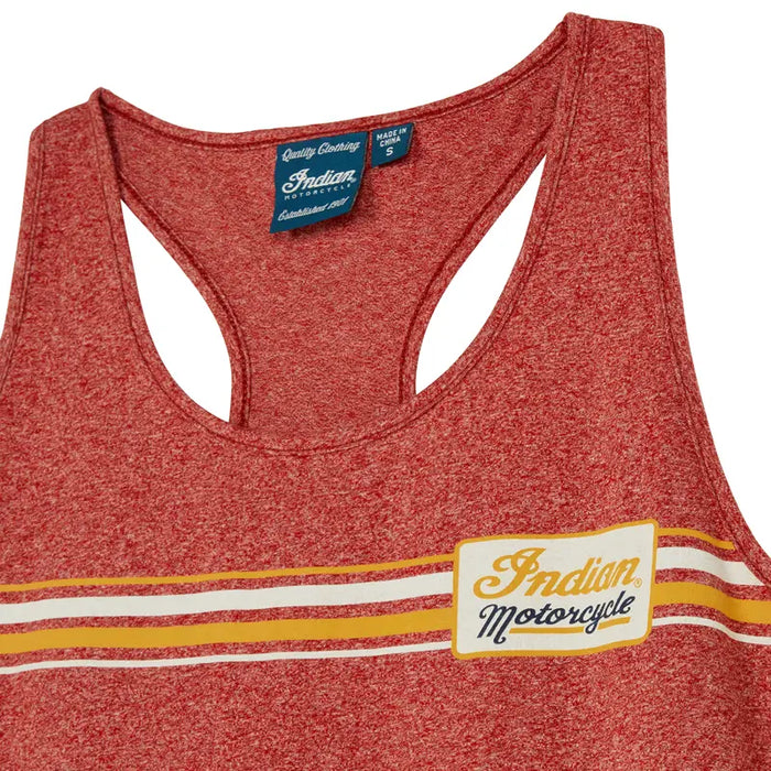Indian Motorcycle Women's Stripe Patch Print Tank, Red | 2864791