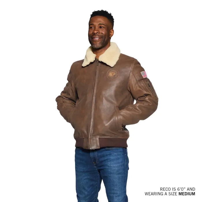 Indian Motorcycle Men's Flying Jacket, Brown | 2864826