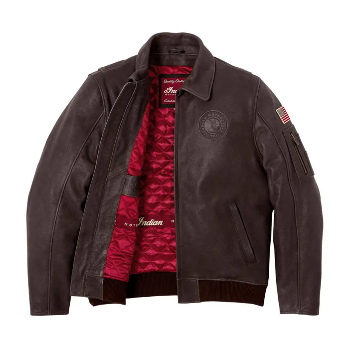 Indian Motorcycle Men's Flying Jacket, Brown | 2864826