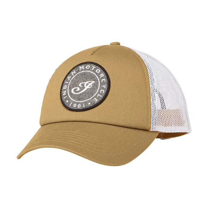 Indian Motorcycle Felt Patch Trucker Cap, Brown | 2864854