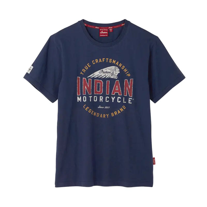 Indian Motorcycle Men's True Craftsmanship Headdress Tee, Navy | 2864918