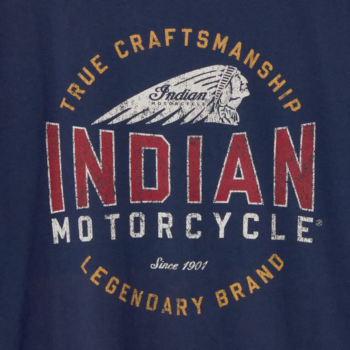 Indian Motorcycle Men's True Craftsmanship Headdress Tee, Navy | 2864918