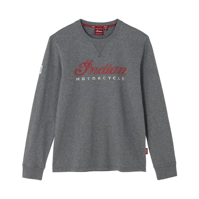 Indian Motorcycle Men's 2 Color Script Long Sleeve Tee, Gray | 2864925