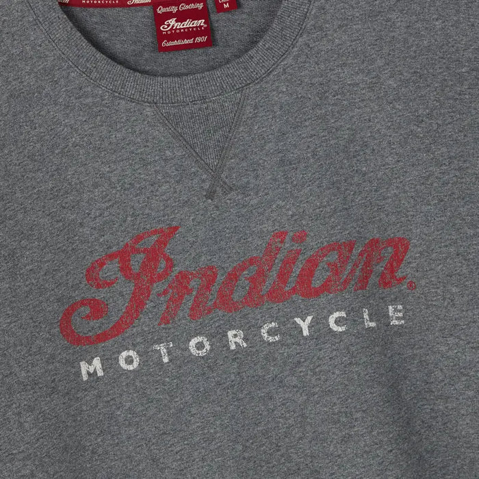 Indian Motorcycle Men's 2 Color Script Long Sleeve Tee, Gray | 2864925