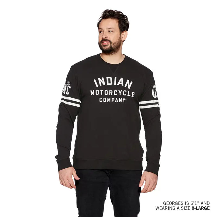 Indian Motorcycle Men's IMC 1901 Stripes Long Sleeve Tee, Black | 2864929