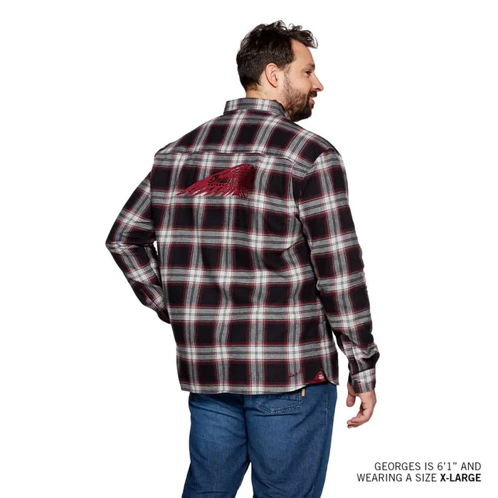 Indian Motorcycle Men's Memphis Plaid Shirt, Red | 2864933