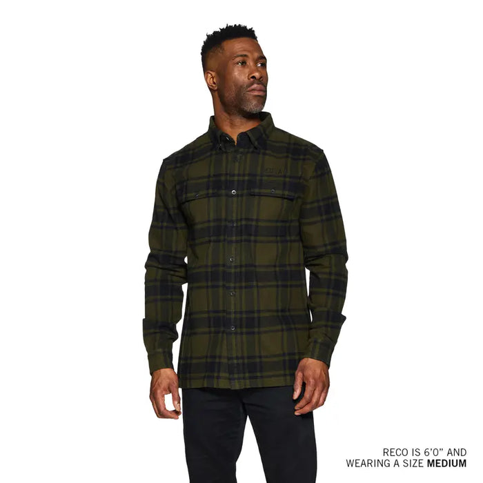 Indian Motorcycle Men's San Jose Plaid Shirt, Green | 2864935