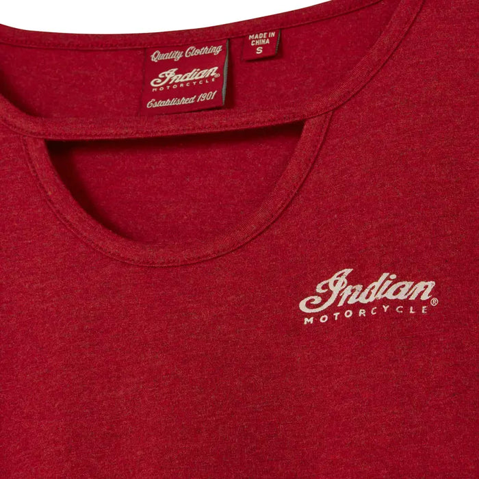 Indian Motorcycle Women's USA Flag Logo Tee, Red | 2864937