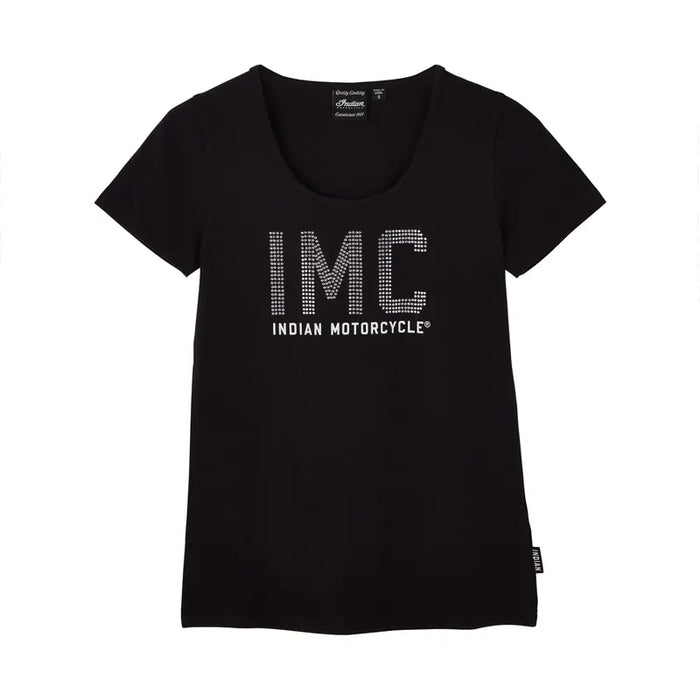 Indian Motorcycle Women's IMC Diamante Tee, Black | 2864942