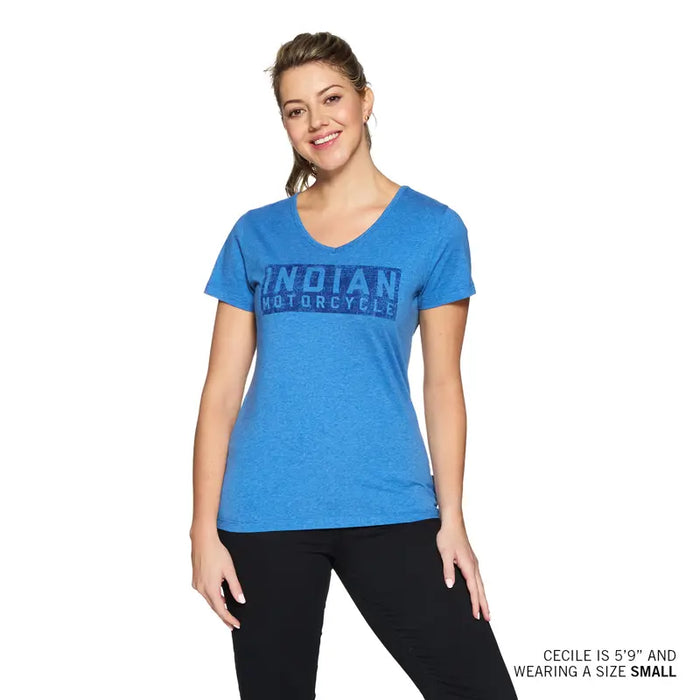 Indian Motorcycle Women's Stamp Block Logo Tee, Blue | 2864944