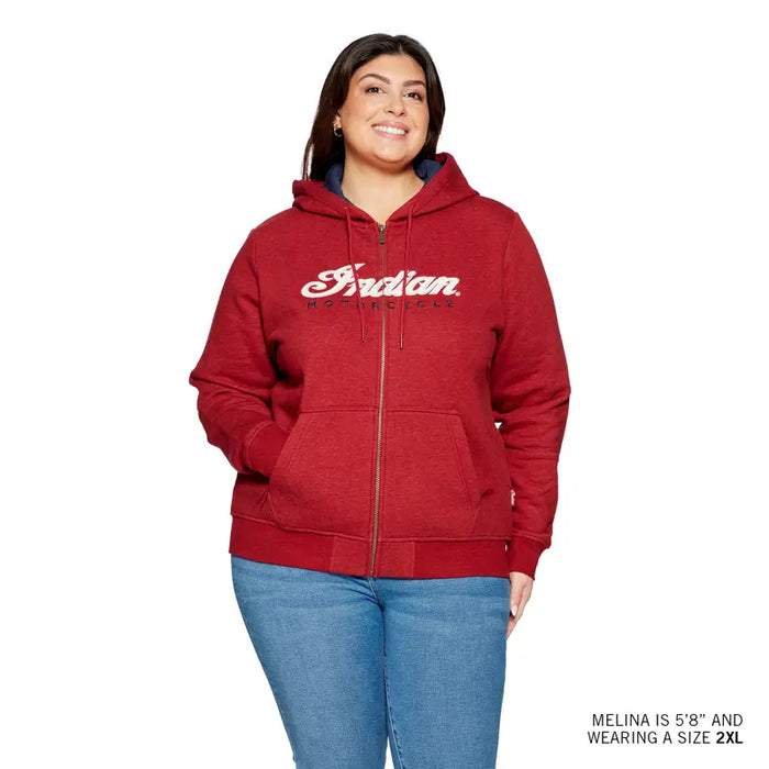 Indian Motorcycle Women's USA Flag Hoodie, Red | 2864949