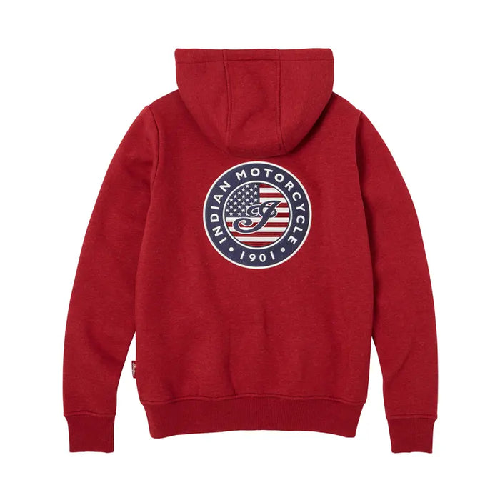 Indian Motorcycle Women's USA Flag Hoodie, Red | 2864949