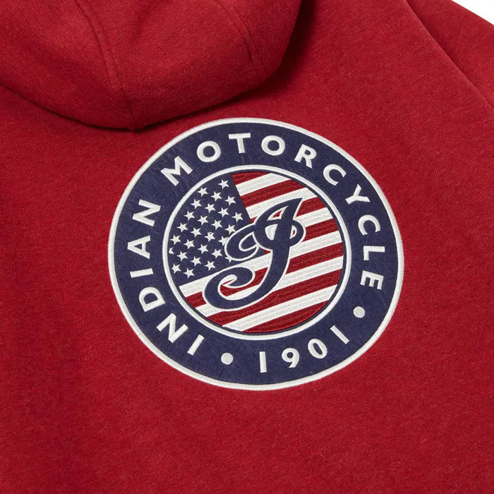 Indian Motorcycle Women's USA Flag Hoodie, Red | 2864949