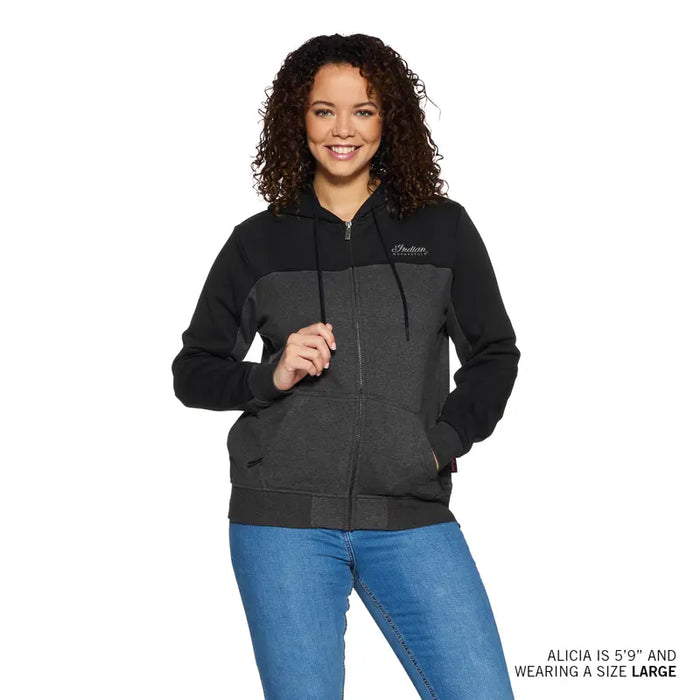 Indian Motorcycle Women's Colorblock Script Hoodie, Gray | 2864950