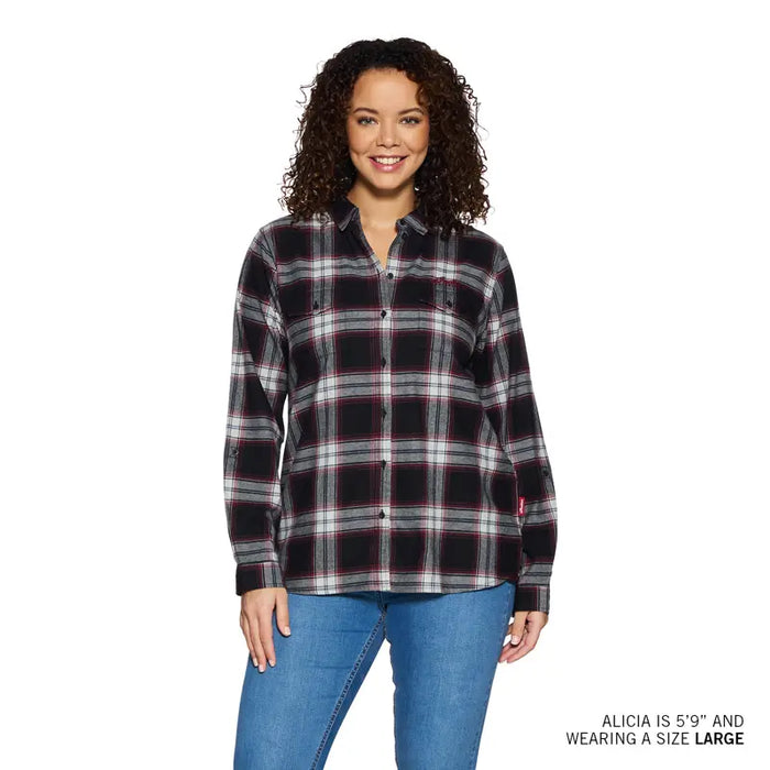 Indian Motorcycle Women's Memphis Plaid Shirt, Red | 2864952