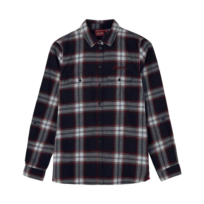 Indian Motorcycle Women's Memphis Plaid Shirt, Red | 2864952