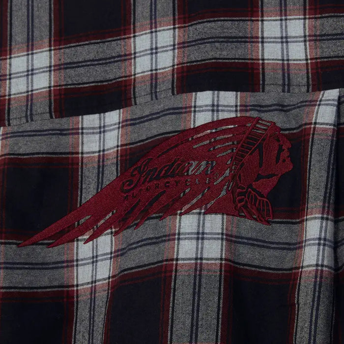 Indian Motorcycle Women's Memphis Plaid Shirt, Red | 2864952