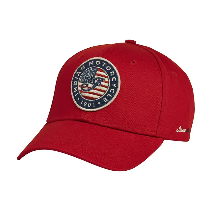 Indian Motorcycle USA Flag Logo Cap, Red | 2864954