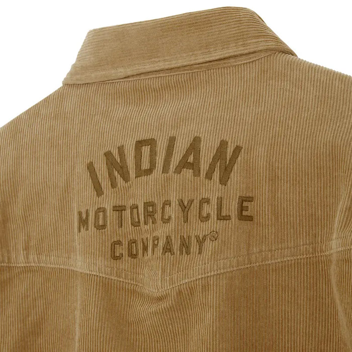 Indian Motorcycle Men's Western Cord Shirt, Brown | 2864969