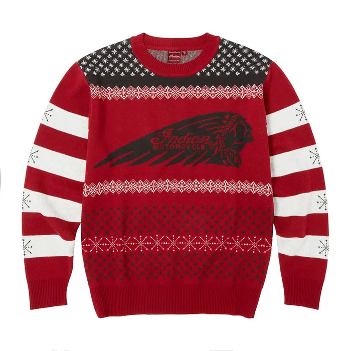 Indian Motorcycle Unisex Holiday Sweater, Red | 2864972